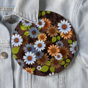 Floral Design 2 6 Inch Round Button