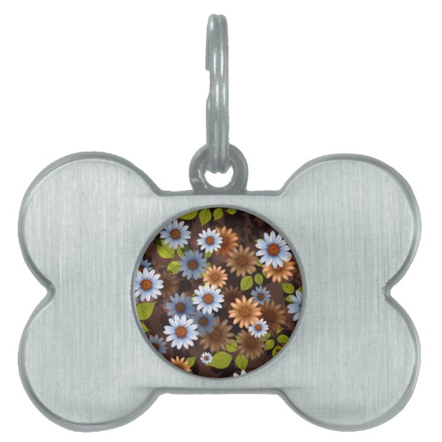 Floral Design 2 Pet ID Tag (Front)