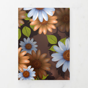 Floral Design 2 Tri-Fold Holiday Card