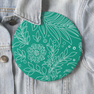 Floral Design 34 6 Inch Round Button