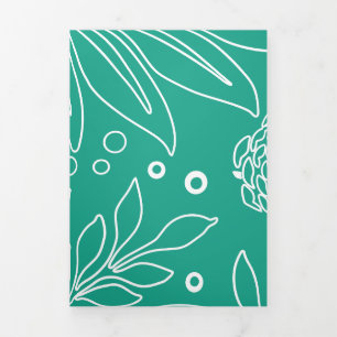 Floral Design 34 Tri-Fold Holiday Card
