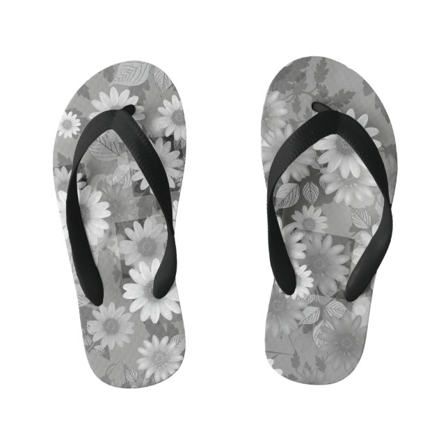 Floral Design 3 Kid's Flip Flops (Footbed)