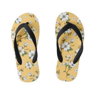 Floral Design 4 Kid's Flip Flops