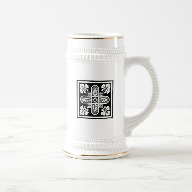 Floral Design Beer Stein (Right)