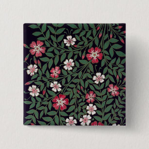 Floral Design by J. Owen, 1863 2 Inch Square Button