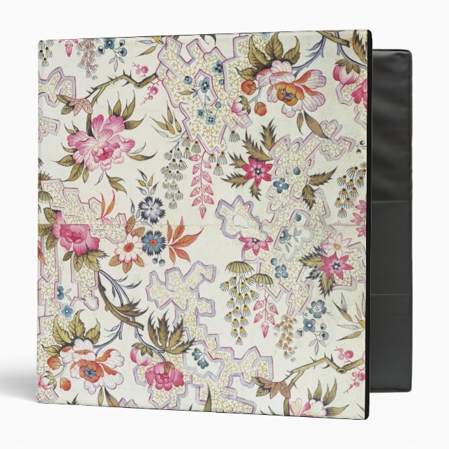 Floral design for silk material with stylized flow binder (Front/Inside)