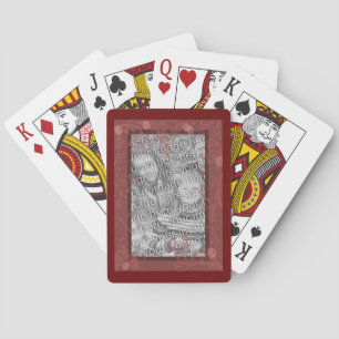 Floral Design Frame Your Photo Template Playing Cards