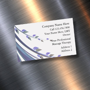 Floral Design Massage Magnetic Business Card