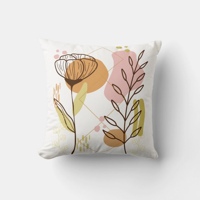 Floral design modern pattern throw pillow (Front)