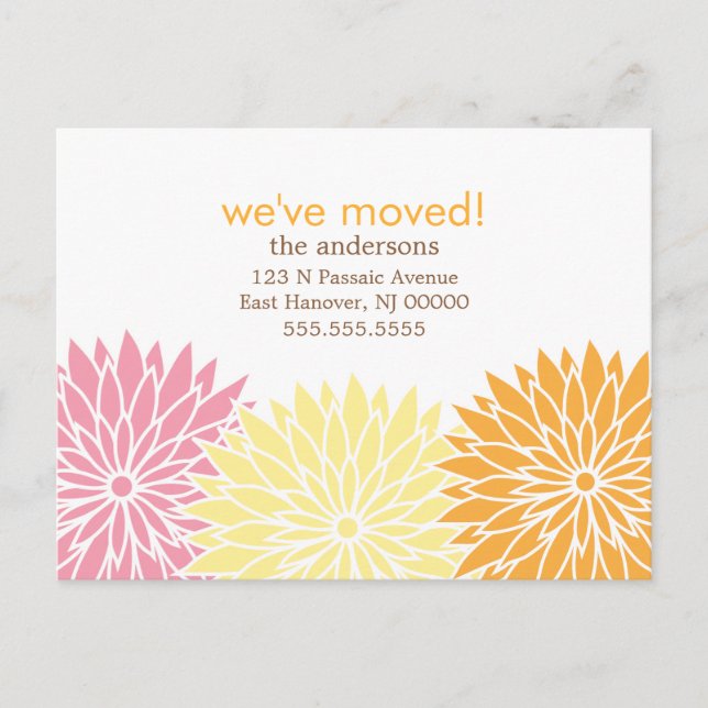 Floral Design Moving Announcements (Front)