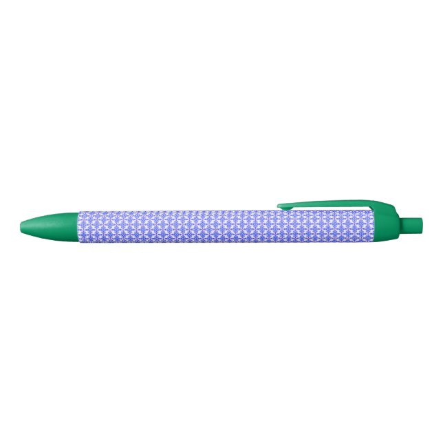 Floral Design Pattern Black Ink Pen (Top)