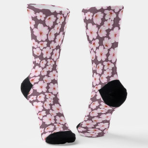 Floral design pattern socks