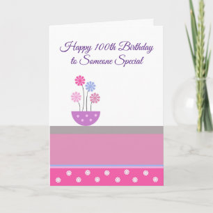 Floral Design Personalised 100th Birthday Card