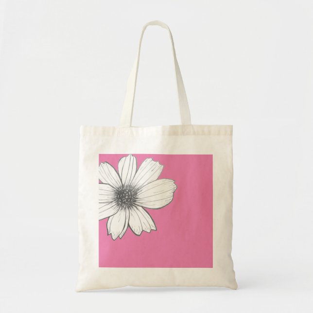 Floral design Pink Tote Bag (Front)