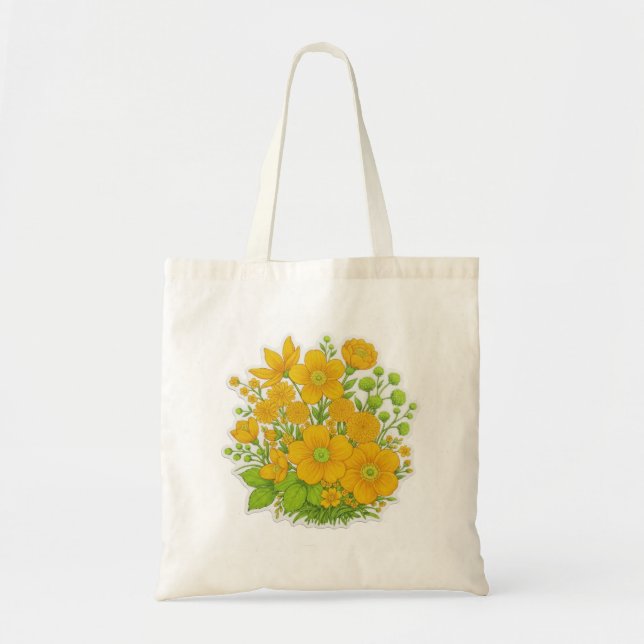 Floral design print art  tote bag (Front)