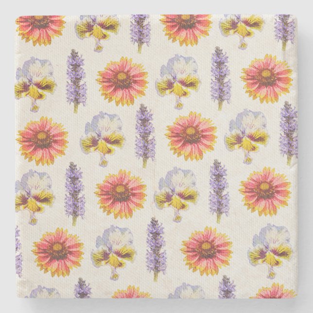 Floral Design Stone Coaster (Front)