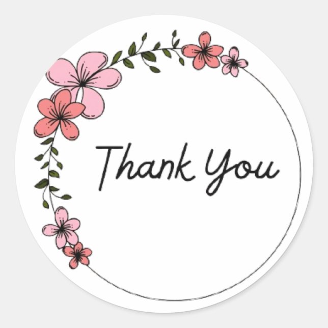 Floral Design thank you sticker (Front)