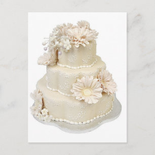 Floral Design Wedding Cake Postcard