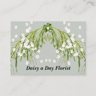 Floral Design with Daisies and Herb Plants Business Card