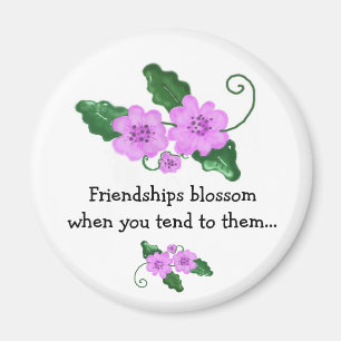 Floral Design with Friendship Saying Magnet