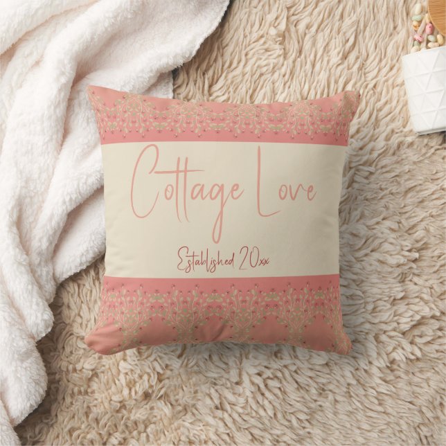 Floral Design With Pinks Throw Pillow (Blanket)