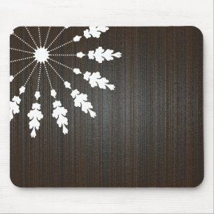 Floral design-Wooden BG Mouse Pad