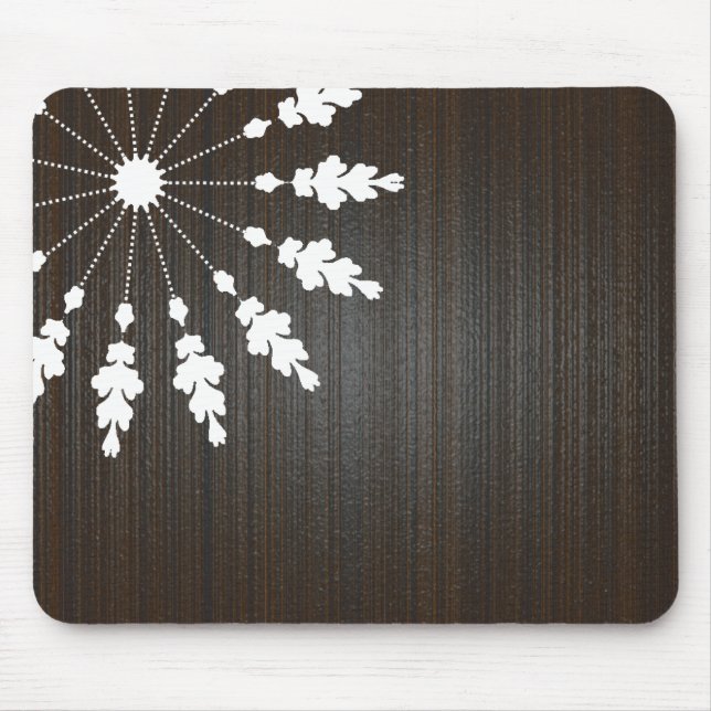Floral design-Wooden BG Mouse Pad (Front)
