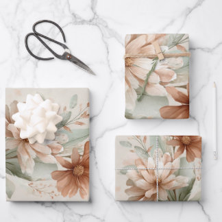 floral design wrapping paper sheet