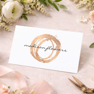 Floral Designer Business Card Rose Gold Logo
