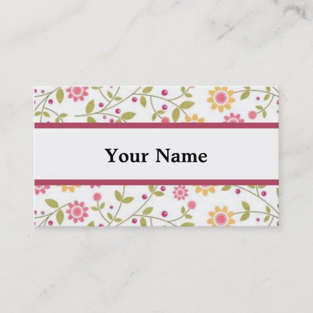 Floral Designer Business Card Template (Front)