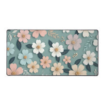 Floral Desk Mat – Custom Name Office Decor
