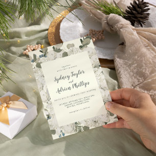 Floral d'hiver   Faire-part de mariage Décontracté