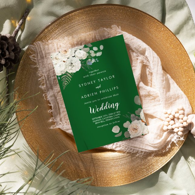 Floral d'hiver | Faire-part de mariage informel ve (Créateur téléchargé)