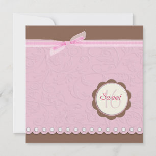Floral Diamond Studded Sweet Sixteen Invite