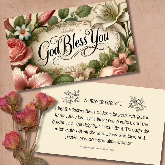FLORAL DIEU VOUS BÉNÉFICIE DE PRIÈRE CARTE SAINTE (Créateur téléchargé)