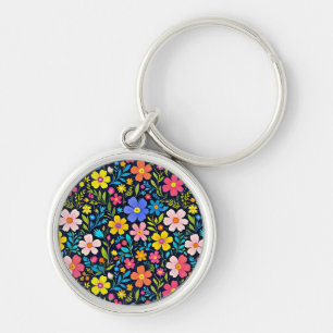 Floral Digital Painting Flowers Pattern-38875 Keychain