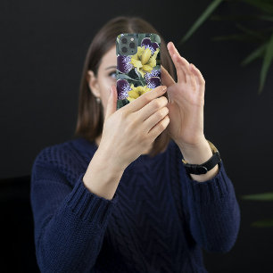 Floral d'Irises pourpre et jaune sans fil
