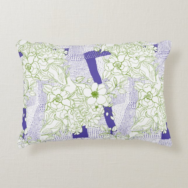 Floral Disruption – Artistic Throw Pillow (Front)