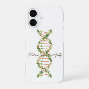 Floral DNA Helix Watercolor Art iPhone 16 Case