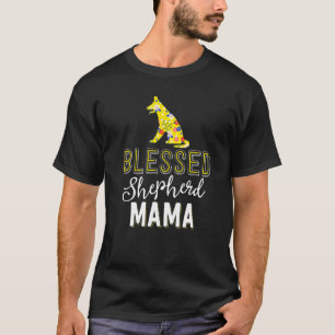 Floral Dog Mom Blessed German Shepherd Mama T-Shirt