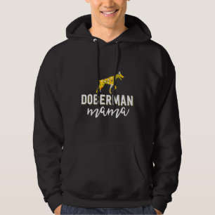 Floral Dog Mom For Women Owner Doberman Mama Hoodie