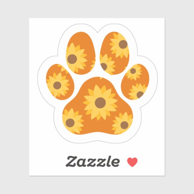 Floral Dog Paws Sticker - Cute Pet & Flower Decal (Sheet)