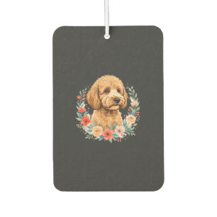 Floral Dog Round Sublimation Air Freshener