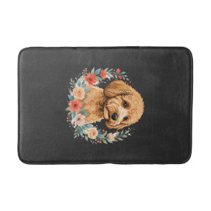 Floral Dog Round Sublimation Bath Mat