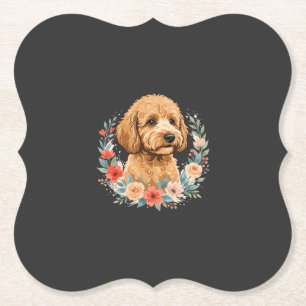 Floral Dog Round Sublimation Paper Coaster
