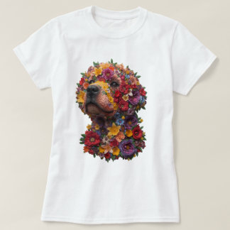 Floral Dog T-Shirt | Cute Flower Puppy Design