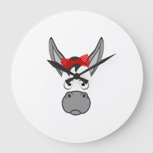 Floral Donkey Animal Halloween Costume Gift Large Clock
