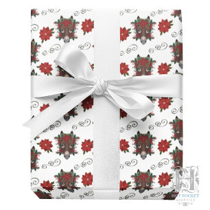 Floral Donkey Christmas Wrapping Paper