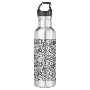 Floral Doodle Pattern 710 Ml Water Bottle