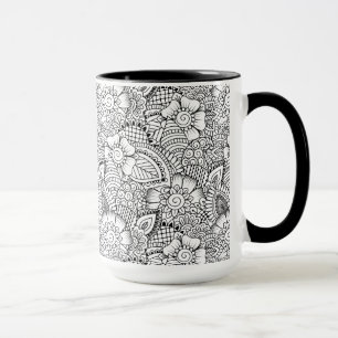 Floral Doodle Pattern Mug